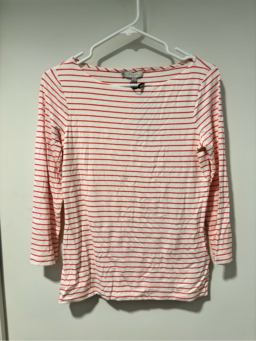 NWT Hobbs Striped 3/4 sleeve T-shirt